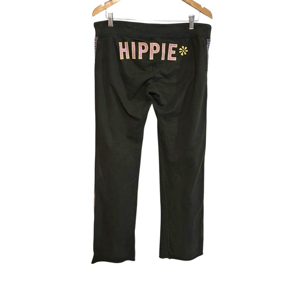 Lucky brand S-L sweatpants “hippie” butt embroidery side trim wide leg Y2K boho - Picture 3 of 16